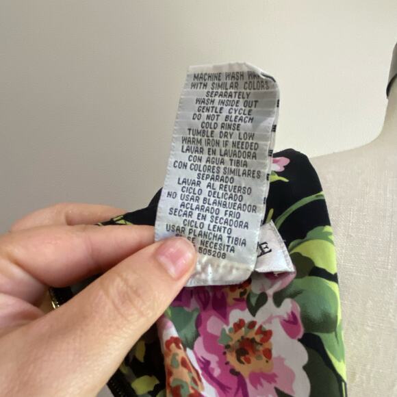 Danny & Nicole Vintage 90s Navy Floral Sleeveless Dress Size 16 Petie - Picture 10 of 14